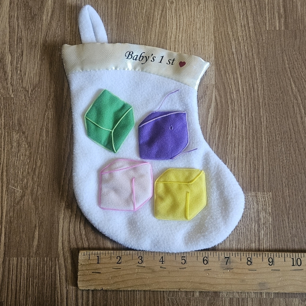 Y2K 2004 Baby's First Christmas Stocking with Colorful Shapes